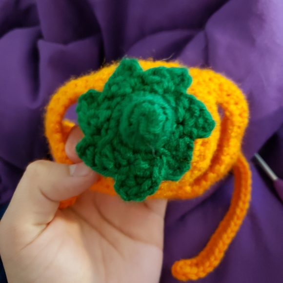 Crochet Pumpkin Cat Costume - Picture 3 of 3